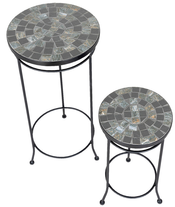 Sidebord Rom mosaikk 2 stk. Ø33 og Ø25,5 cm - Sunlife